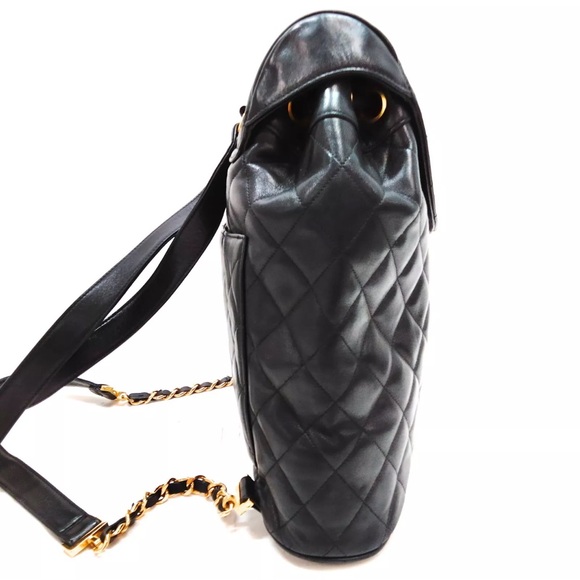 CHANEL CC TURNLOCK Matelasse Backpack Bag Leather Black Unisex - Picture 6 of 14